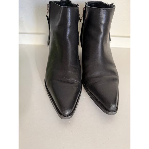 Sam Edelman Walden Black Leather Booties Boots Pointed Toe Size 7.5 Women's - Picture 12 of 12